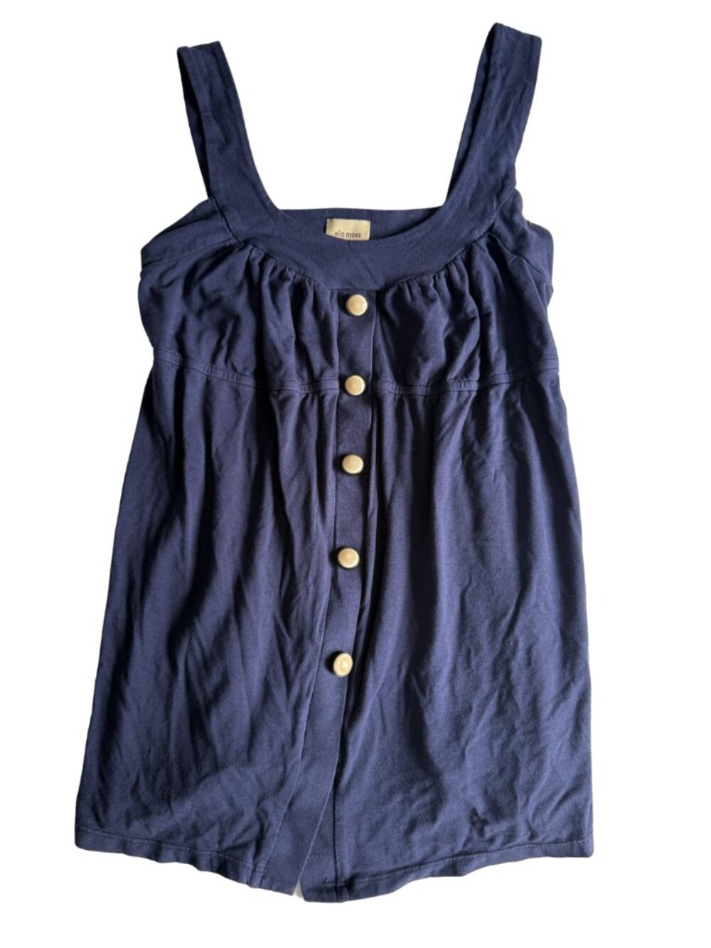 Ella Moss Navy Blue Button Front Tank Top Size M